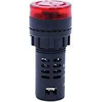 UKCOCO Luz indicadora de señal LED de 24V Luz indicadora Alarma zumbador (luz roja)